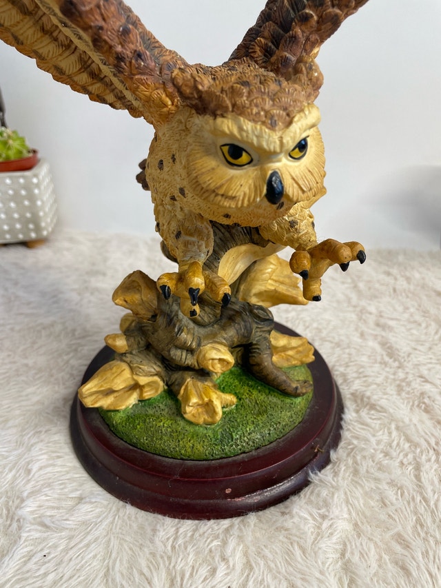 Vintage Polyresin Bald Eagle Owl Sculpture Collection - photo 5