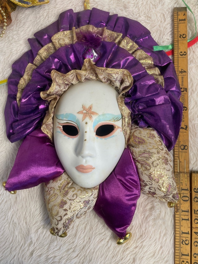 Vintage Porcelain Ceramic Decorative Hand Painted Face Masks - photo 3