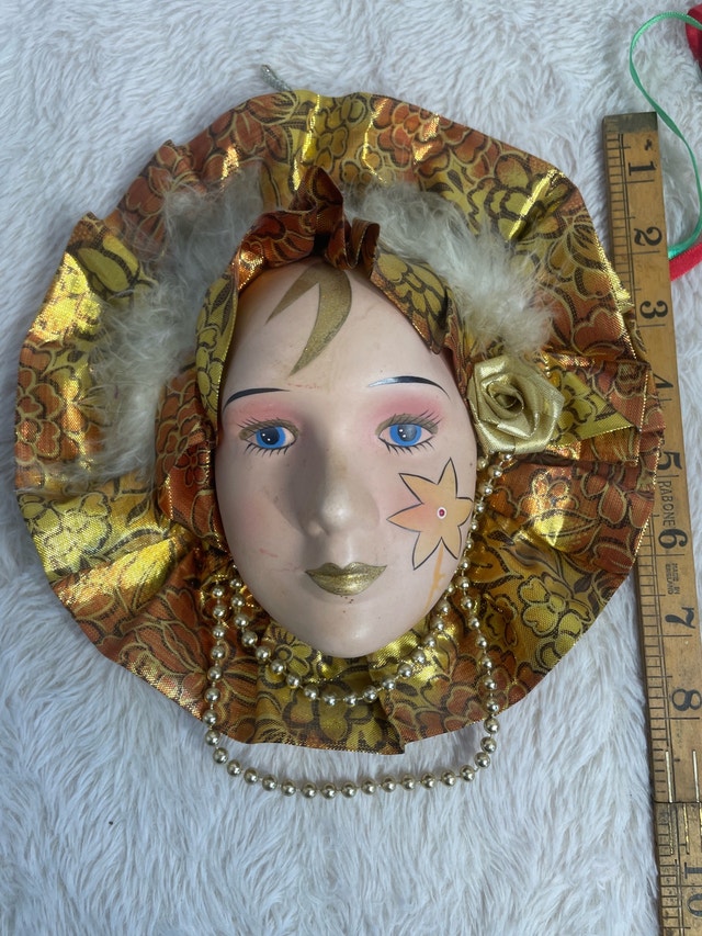Vintage Porcelain Ceramic Decorative Hand Painted Face Masks - photo 4