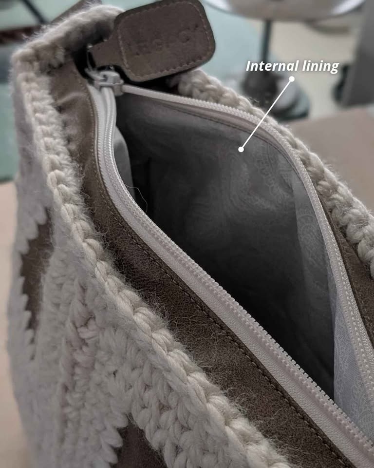 Handmade Crochet & Leather Crossbody Bag - "LEGACY" - photo 2