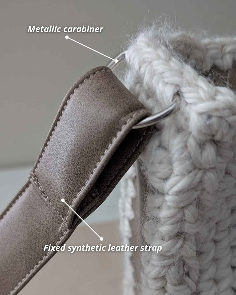 Handmade Crochet & Leather Crossbody Bag - "LEGACY" - photo 4