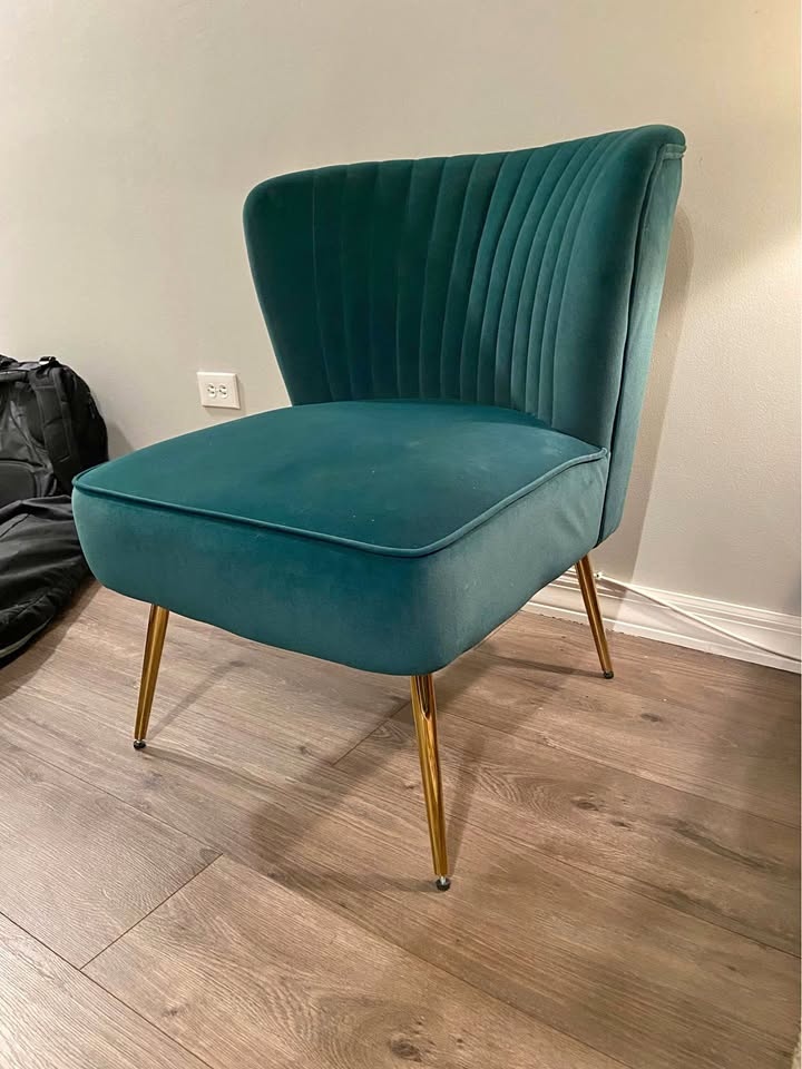 Velvet Green Desk/Accent Chair
