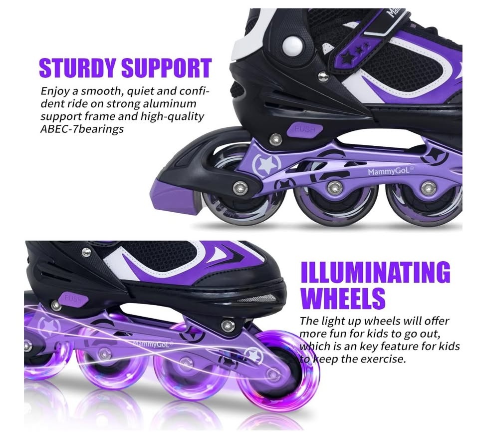 MammyGol Kids Inline Skates with Light-Up Wheels - photo 4
