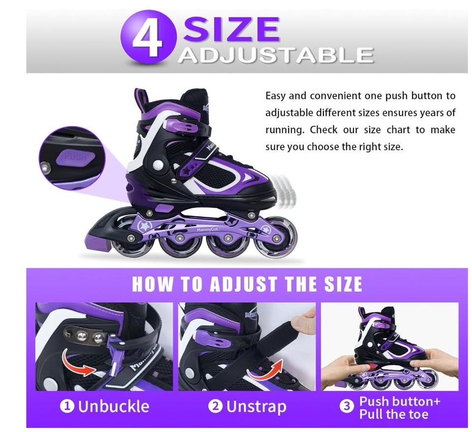 MammyGol Kids Inline Skates with Light-Up Wheels - photo 5