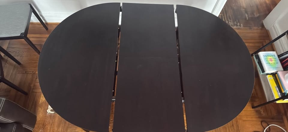 Raymour & Flanigan Dark Brown Extendable Round Dining Table Set - photo 4