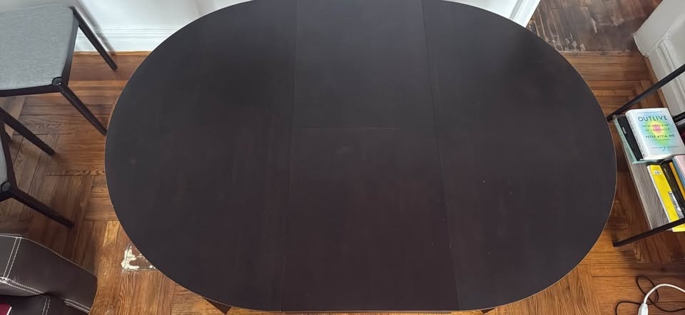 Raymour & Flanigan Dark Brown Extendable Round Dining Table Set - photo 5
