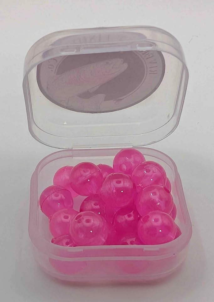 Pink Phantom Glow Beads for Steelhead Fishing