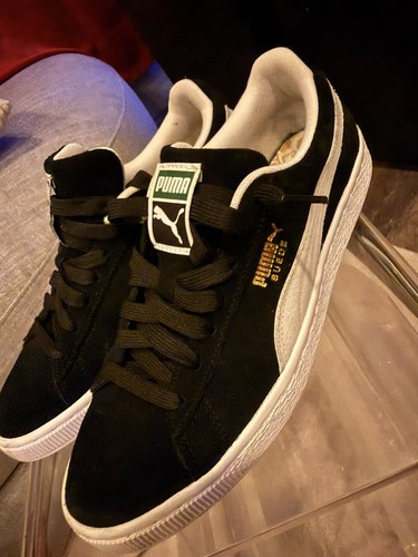 Puma Men Sneakers Size 9 Black Suede Classic Lace Up Low Top
