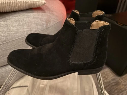 Aldo Black Suede Pull On Chelsea Boots Men Size 9