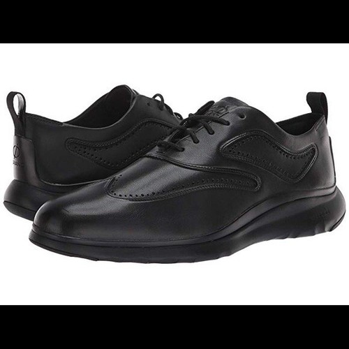 Cole Haan Men's 3.ZeroGrand Wingtip Oxford Black Leather Dress S