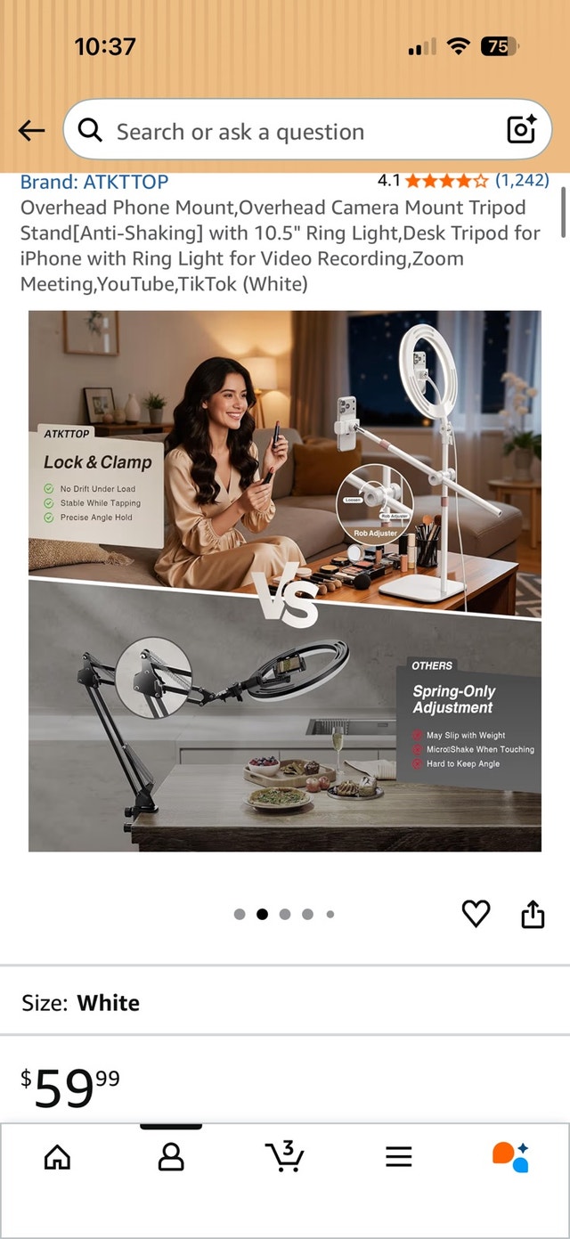 Phone mount, phone holder, phone stand with light, tripod - photo 2
