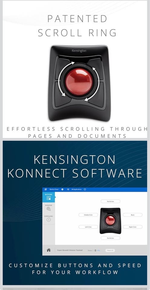 Kensington Expert Mouse Optical Trackball Wireless - photo 4