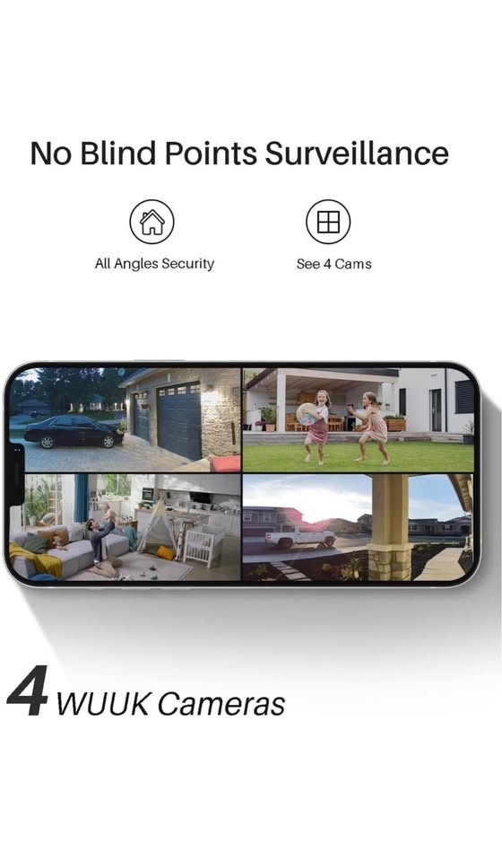 WUUK 2K Security Camera System, 32GB Storage, No Monthly Fee - photo 3