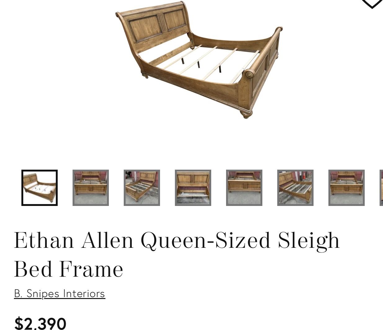 Ethan Allen King Sleigh Bed Frame - photo 4