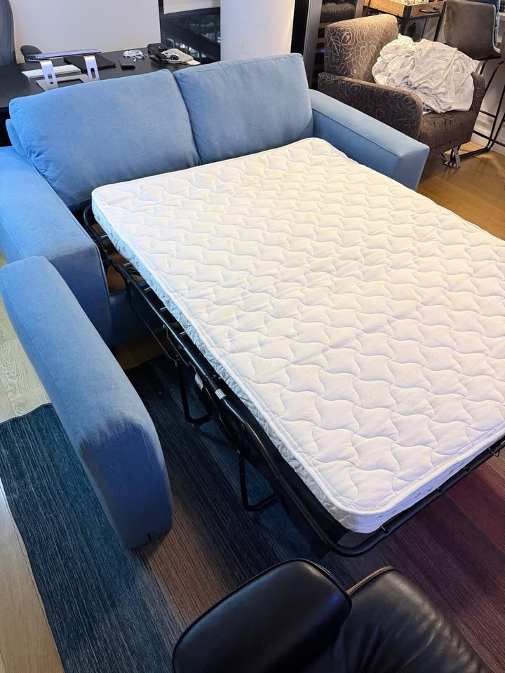 Blue Cotton Sofa 84" x 42" - photo 2