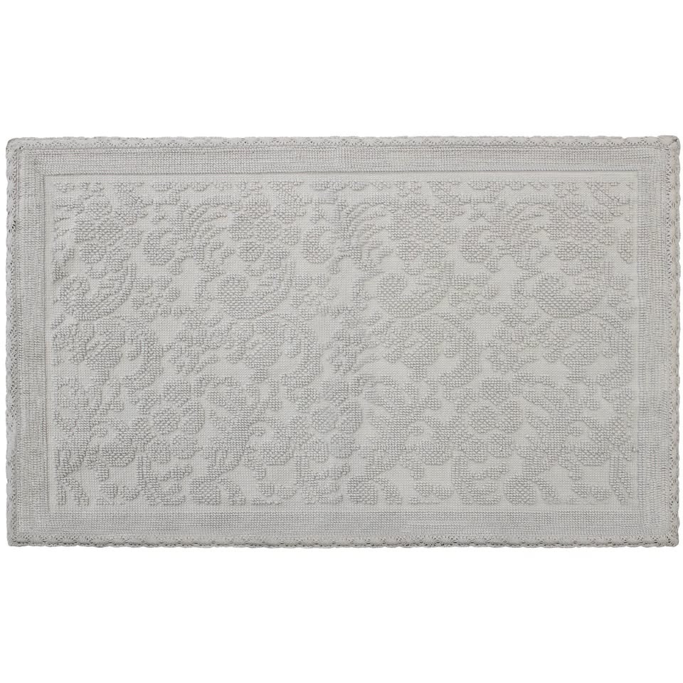New Jean Pierre Ricardo Bath Rug 21x34 Light Grey