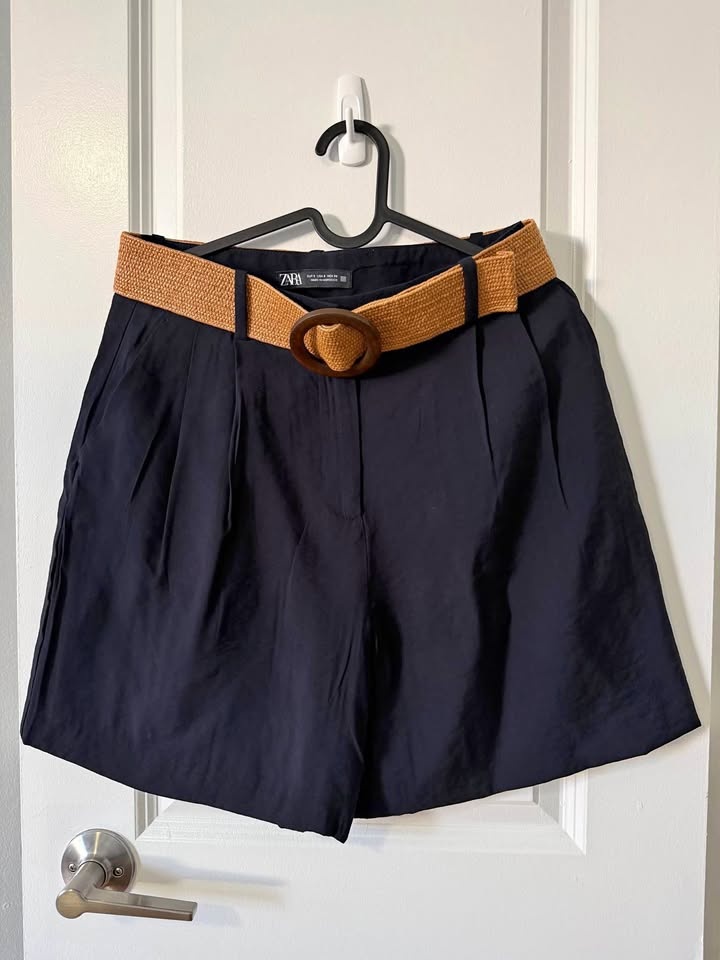 ZARA Flowy Belted Shorts