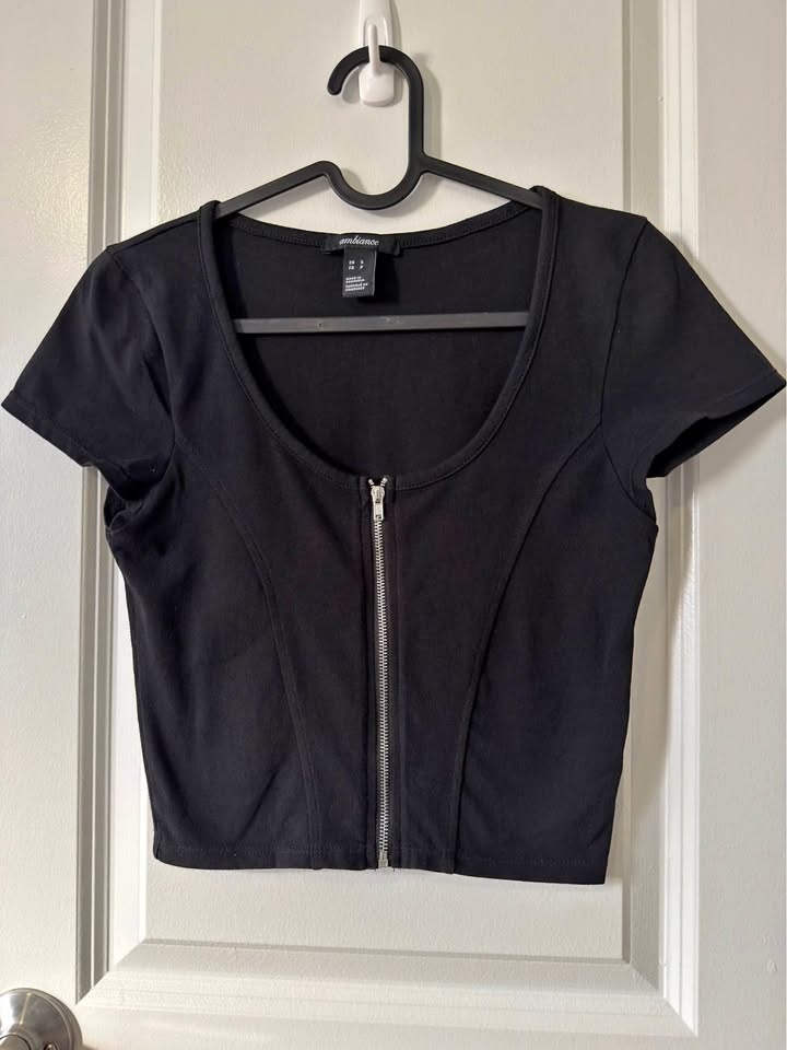 Zippered Crop Top
