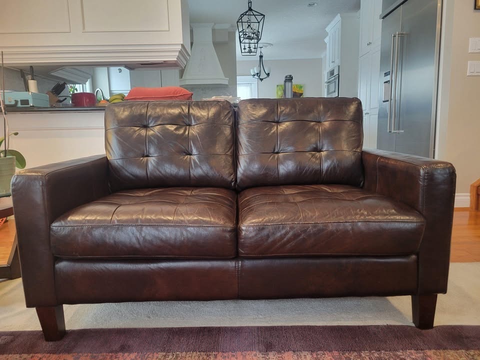 2 Leather Sofas and Ottoman - photo 5