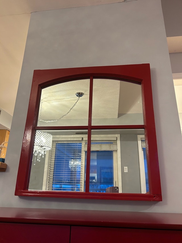 Rustic Red Framed Mirror