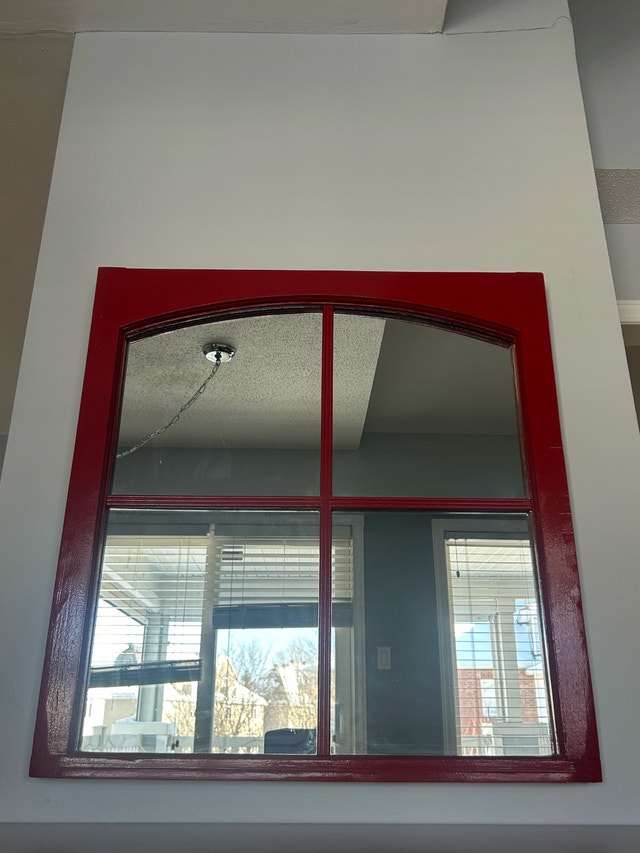 Rustic Red Framed Mirror