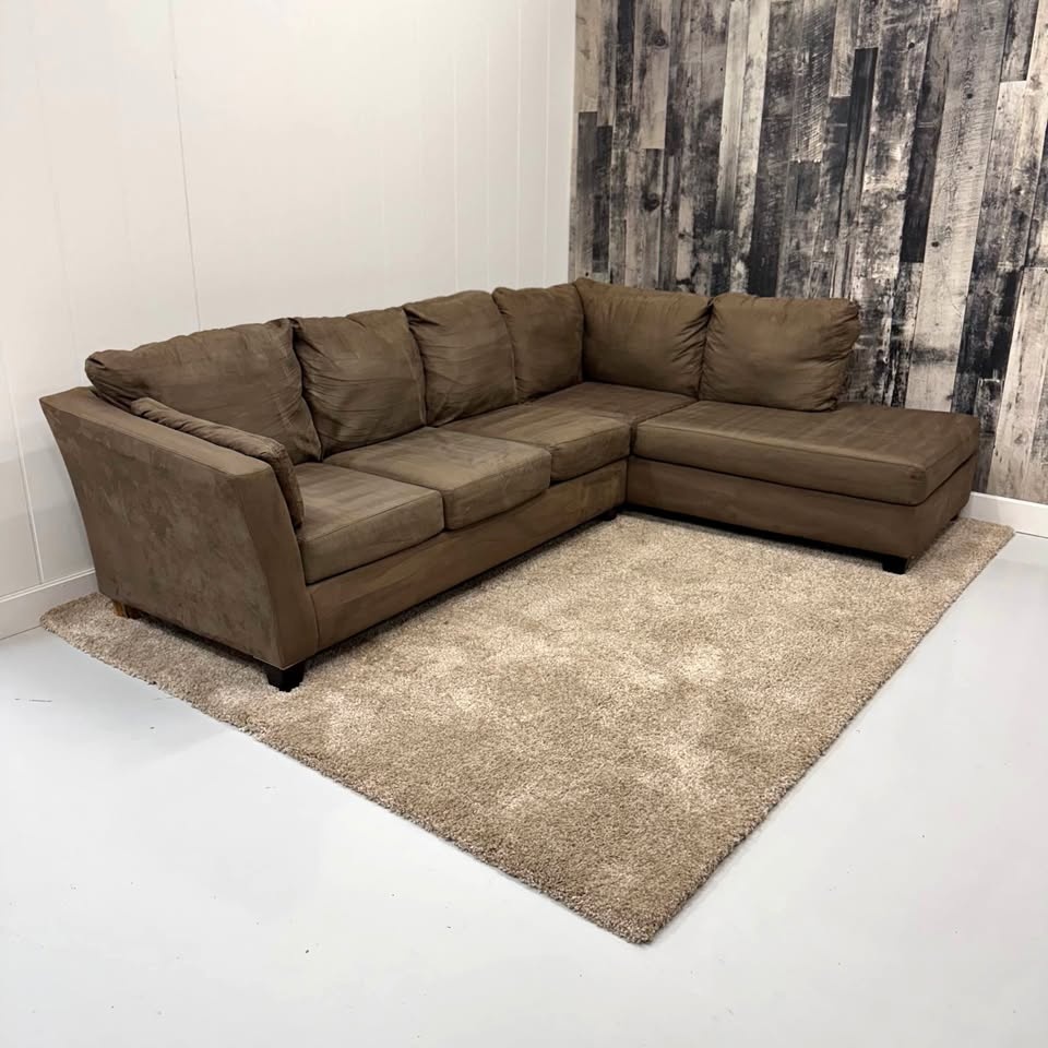 Brown Microfiber Chaise Sectional