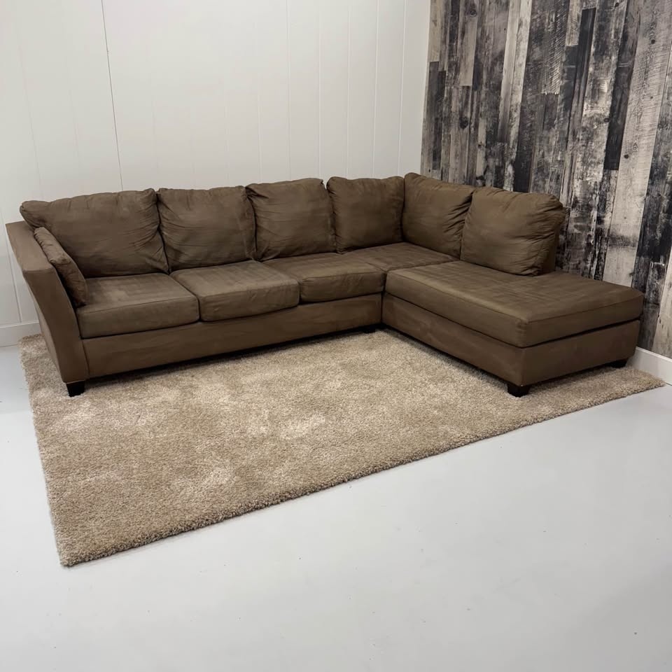 Brown Microfiber Chaise Sectional - photo 2