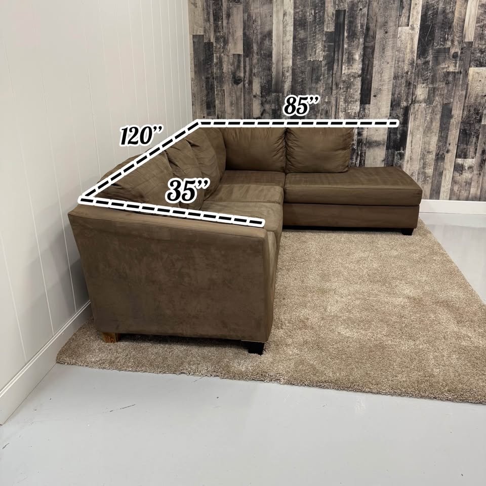Brown Microfiber Chaise Sectional - photo 3