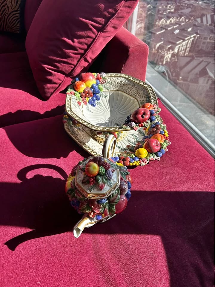 Fitz & Floyd Venezia Italia Fruit Centerpiece Bowl & Platter Set