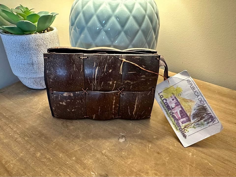 Handmade Coconut Shell Clutch from Dominican Republic