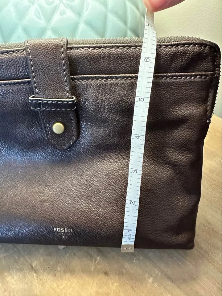 Fossil Dark Brown Leather Wristlet Clutch - photo 3