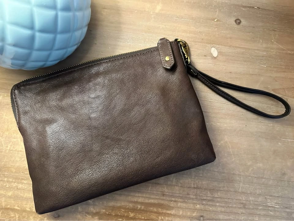 Fossil Dark Brown Leather Wristlet Clutch - photo 4