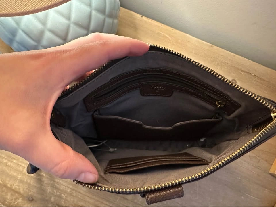 Fossil Dark Brown Leather Wristlet Clutch - photo 5