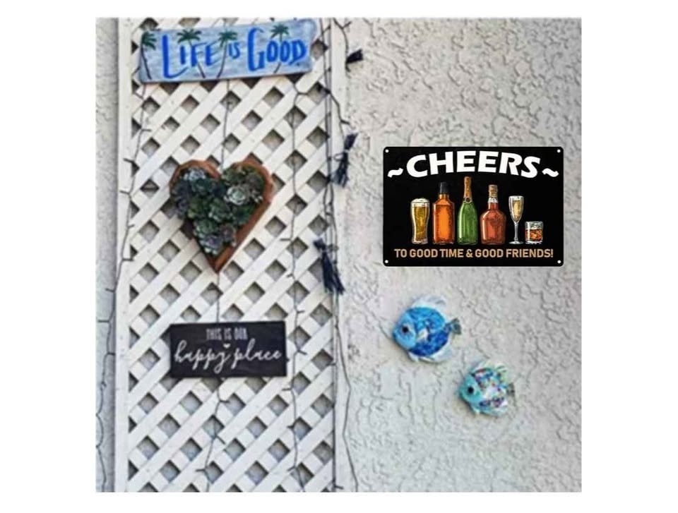 Brand new set of 2 vintage metal funny bar tin decor - photo 4