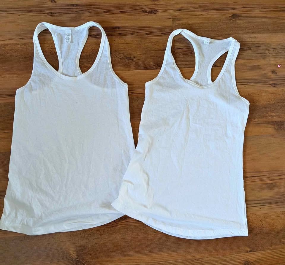New set of 2 white racerback tank tops