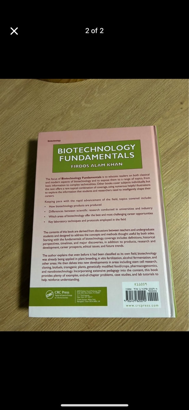 Biotechnology Fundamentals – Firdos Alam Khan CRC Press - photo 2