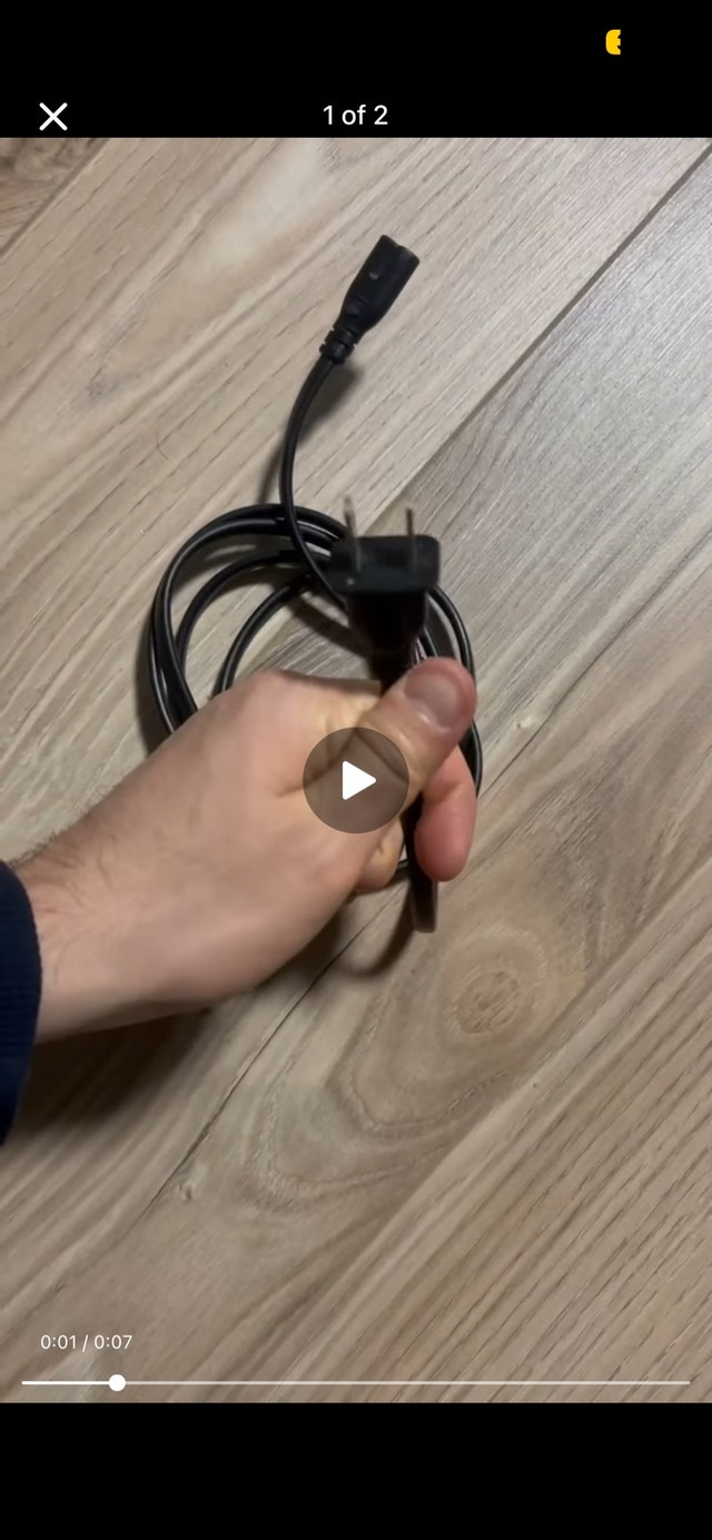 2-Prong to Figure-8 Power Cord (IEC C7) I-Sheng 18AWG - photo 2