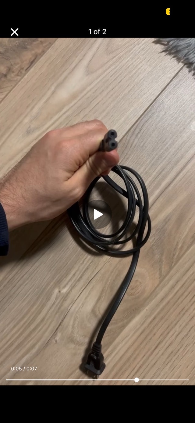 2-Prong to Figure-8 Power Cord (IEC C7) I-Sheng 18AWG - photo 3