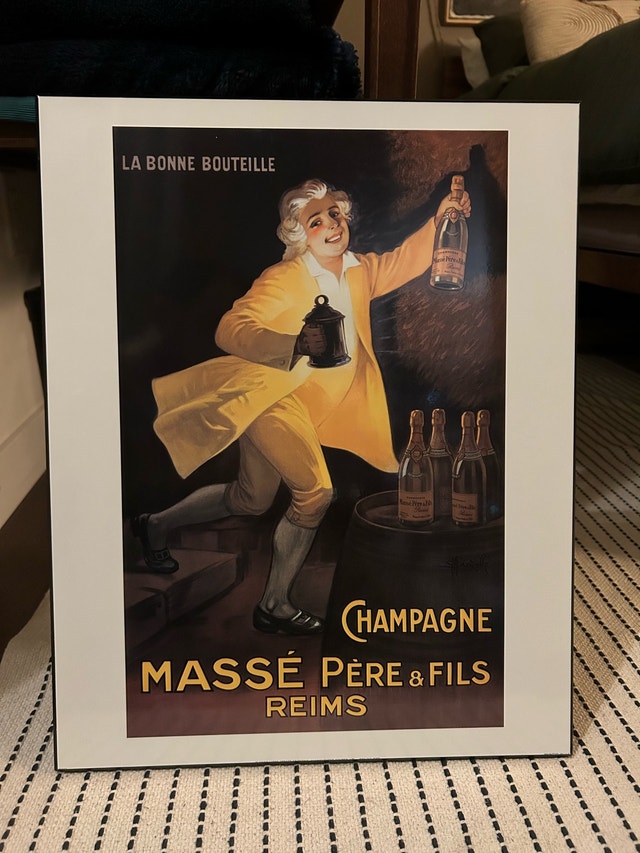 Vintage Champagne Poster Print (Massé Père & Fils, Reims)