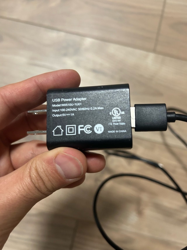 USB Power Adapter + Micro-USB Cable – $15