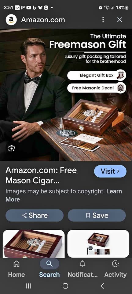 Freemason Humidor Box - Cedar Lined