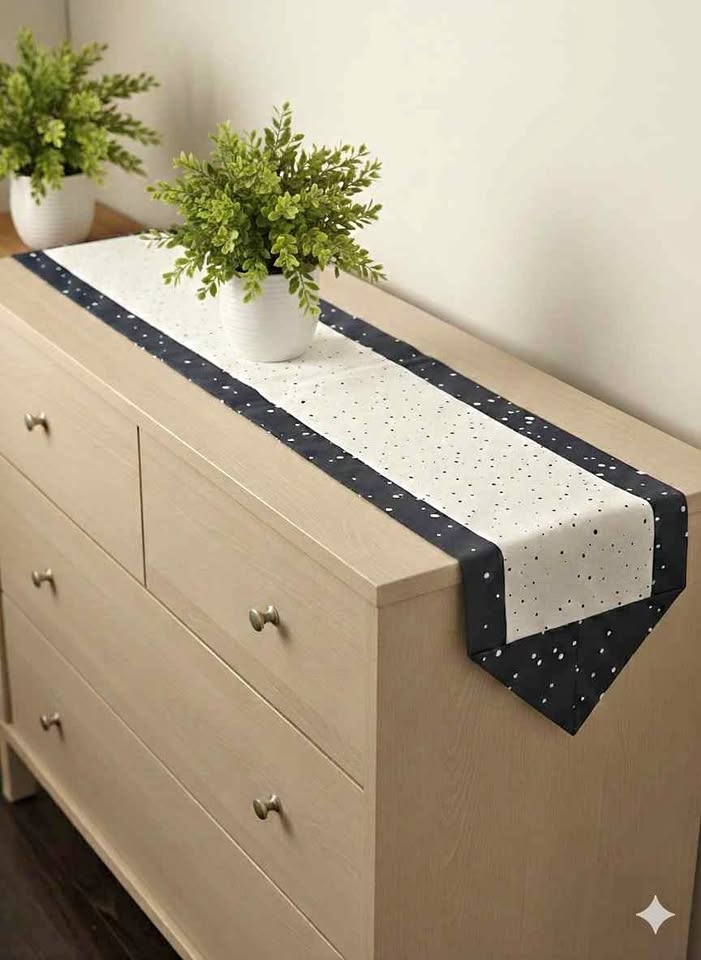 Blue and white Table Runner