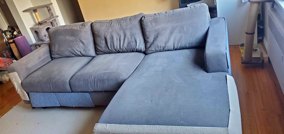 Large grey sectional couch