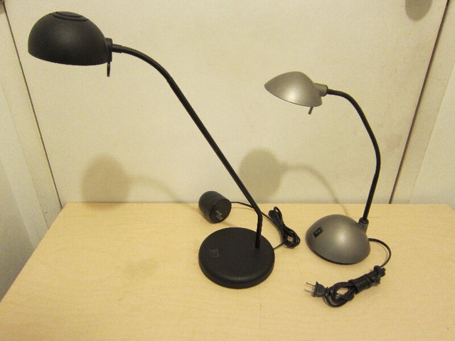 Two table (bed side) lamps with halogen bulbs