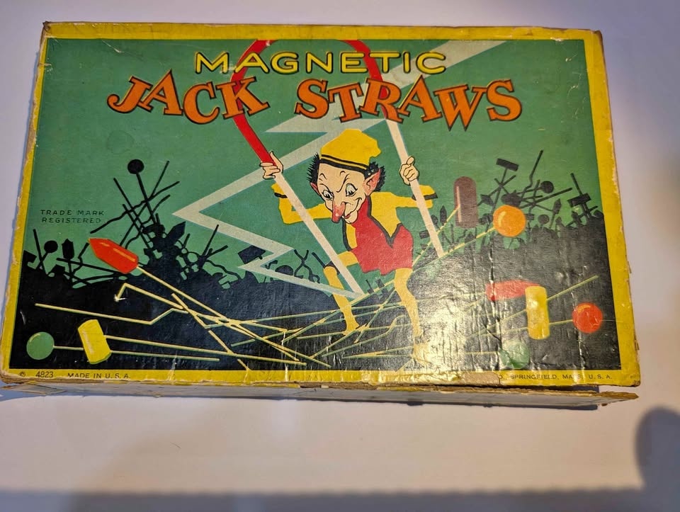 Antique 1920 Milton Bradley Magnetic Jack Straws