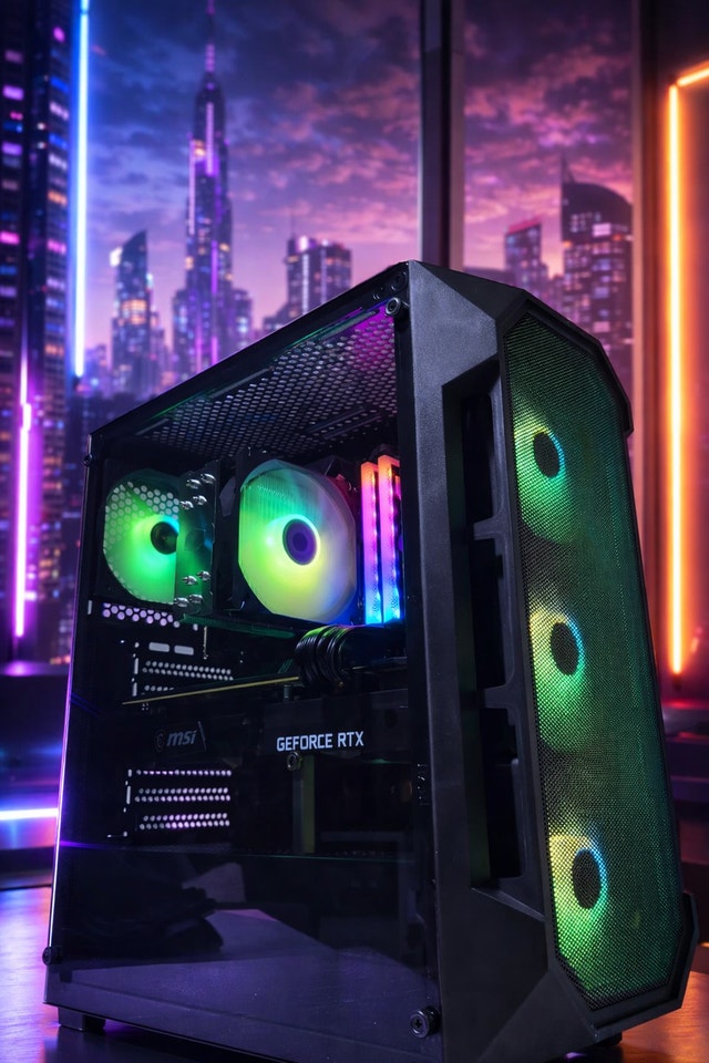 Black Gaming PC | Ryzen 5 7600 + RTX 5060 + 16GB DDR5 + 1TB SSD