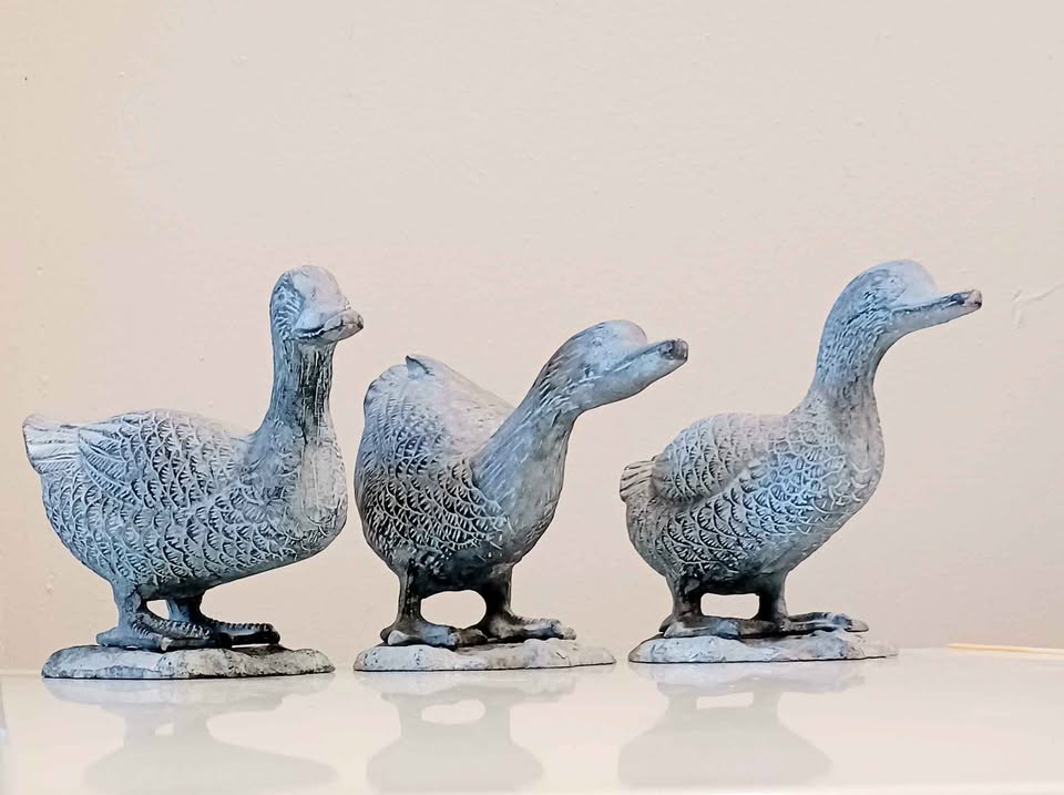 Unique Hand Crafted Textured Ceramic Ducks Sculptures - photo 4