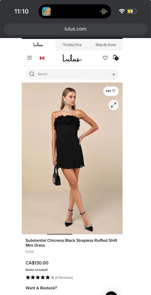 Brand New Never Worn Black Mini Dress Lulus
