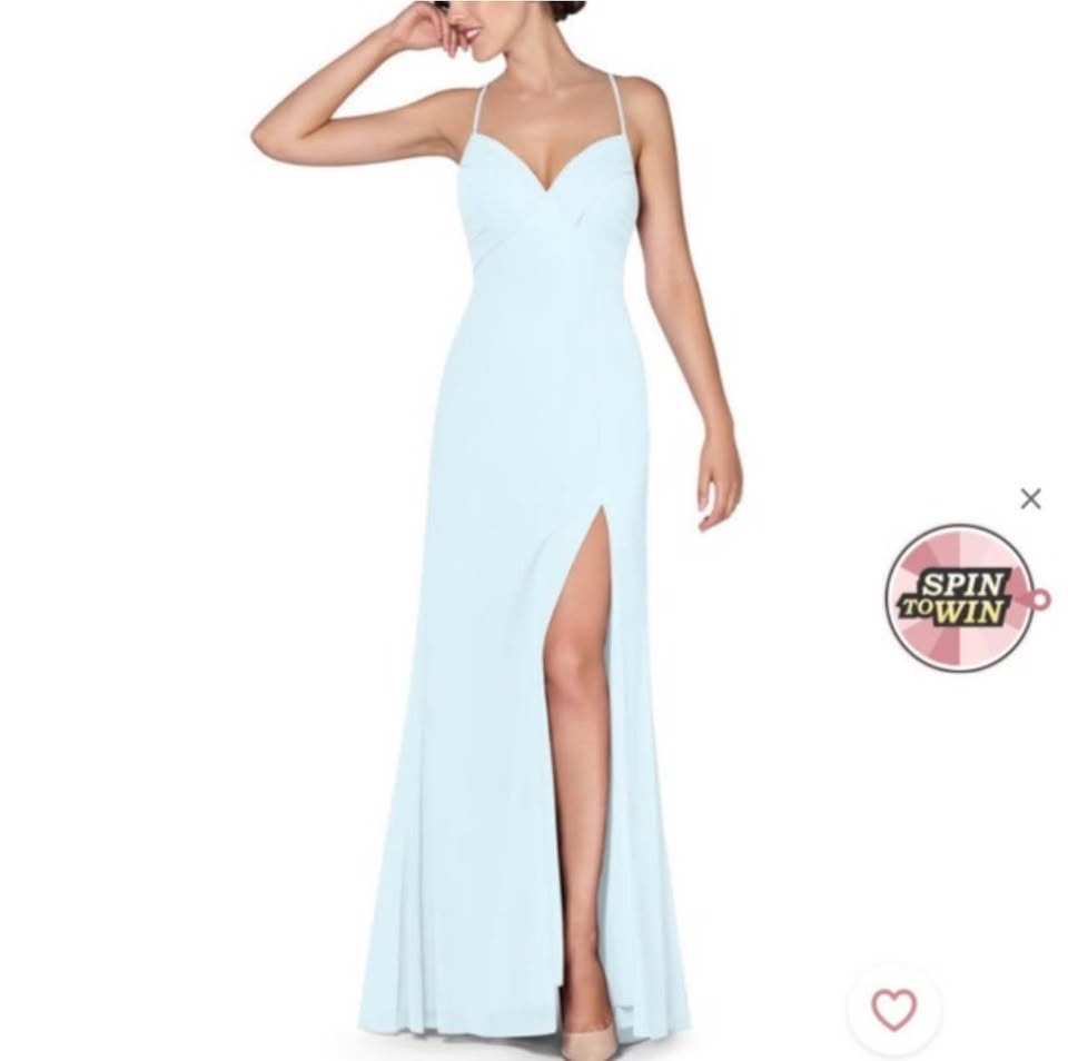 Azazie Hailey Dress in Sky Blue, Size 6 - photo 2