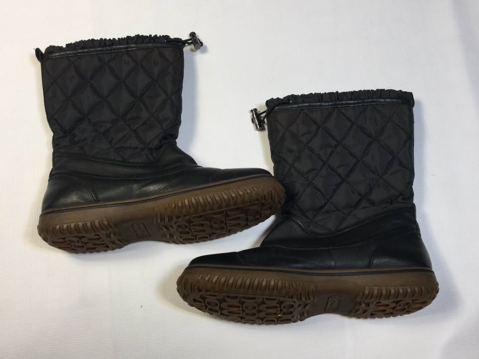 Coach  Leather & Quilted Waterproof Nylon Mid-Calf Boots Sz 10B - photo 3